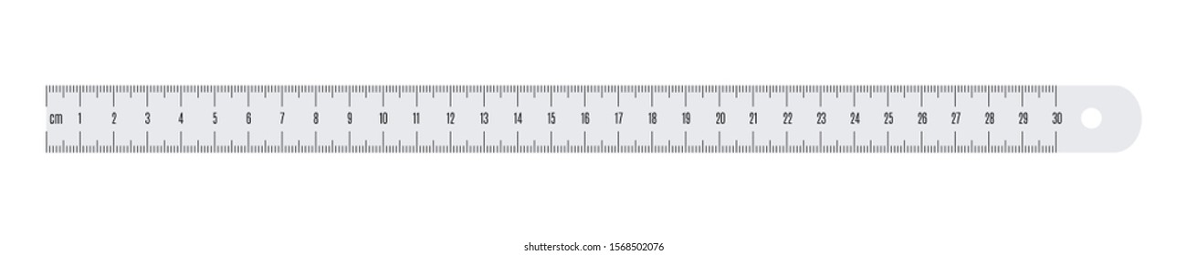 Engineer or architect paper drafting ruler with a metric units scale