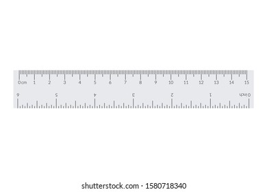 Engineer or architect paper drafting ruler with an imperial and a metric units scale