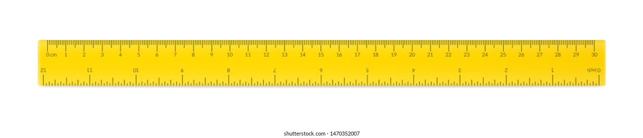 Engineer or architect plastic drafting ruler with an imperial and a metric units scale