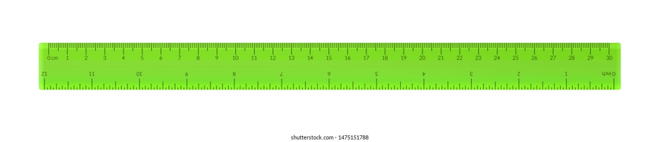 Engineer or architect plastic drafting ruler with an imperial and a metric units scale