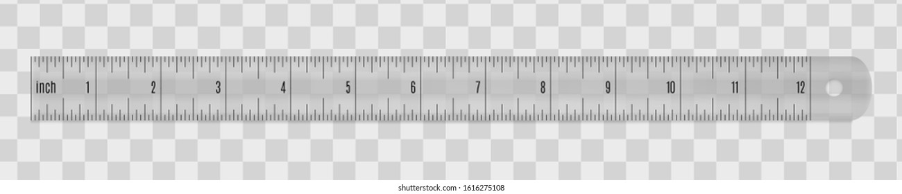 Engineer or architect plastic drafting ruler with an imperial units scale