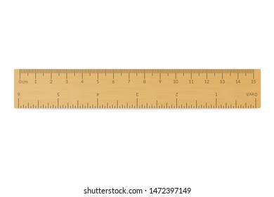 Engineer or architect wooden drafting ruler with an imperial and a metric units scale