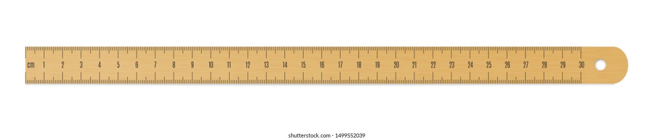 Engineer or architect wooden drafting ruler with a metric units scale
