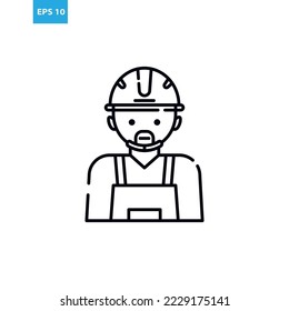 Engineer avatar icon outline Vector illustration