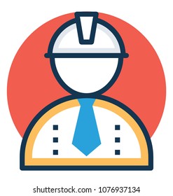 
An engineer avatar wearing a helmet 
