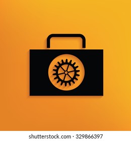 Engineer bag on yellow background,clean vector