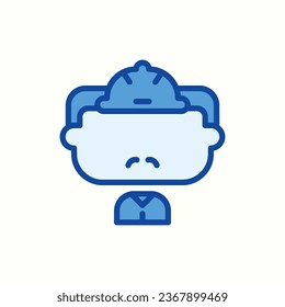 engineer blue icon, isolated icon in light background, perfect for website, blog, logo, graphic design, social media, UI, mobile app