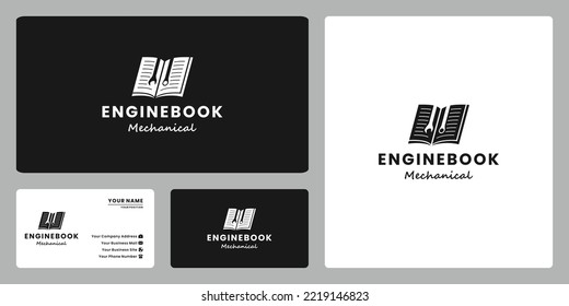 libro de ingeniero, diseño del logotipo del libro manual para mecánicos y talleres