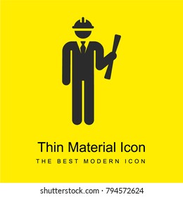Engineer bright yellow material minimal icon or logo design