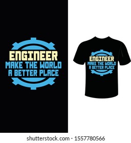 Engineer Build. Beautiful modern t shirt. Vector print, typography, poster, emblem, Vector.