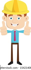 Engineer Builder Architect - Double Thumbs Up Vector