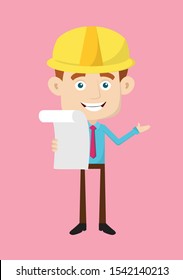 Engineer Builder Architect - Holding a Paper and Announcing