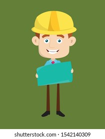 Engineer Builder Architect - Holding a Paper Banner
