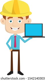 Engineer Builder Architect - Presenting a Laptop Vector