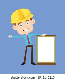 Engineer Builder Architect - Standing with a Blank Board