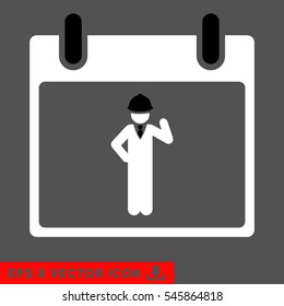 Engineer Calendar Day icon. Vector EPS illustration style is flat iconic bicolor symbol, black and white colors.