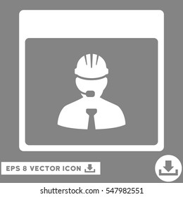 Engineer Calendar Day icon. Vector EPS illustration style is flat iconic symbol, white color.