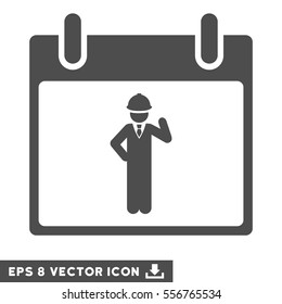 Engineer Calendar Day icon. Vector EPS illustration style is flat iconic symbol, gray color.