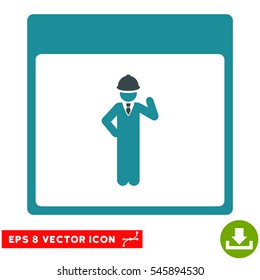 Engineer Calendar Page icon. Vector EPS illustration style is flat iconic bicolor symbol, soft blue colors.