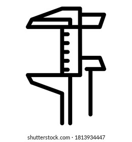 Engineer caliper icon. Outline engineer caliper vector icon for web design isolated on white background