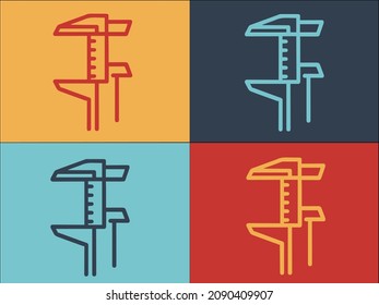 Engineer Caliper Logo Template, Simple Flat Icon of engineering,design,engineer