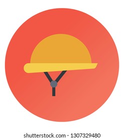 Engineer cap, flat rounded vector icon.