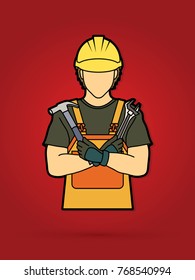 Engineer cartoon graphic vector