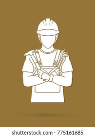 Engineer cartoon graphic vector