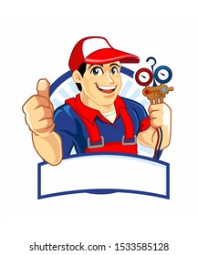 Engineer cartoon mascot in vector