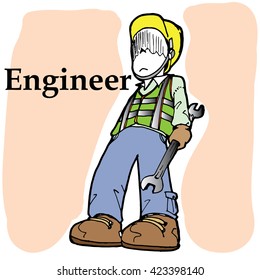 engineer cartoon vector character