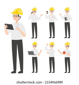 Engineer character design presenting concept