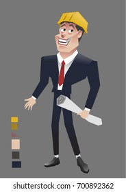 Engineer Character Design Vector.