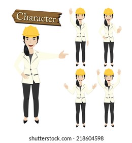 Engineer character set vector 