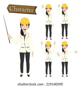 Engineer character set vector 