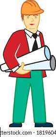 Engineer character  vector illustration on white background
