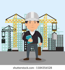 engineer character working icon