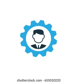 Engineer Colorful Icon Symbol. Premium Quality Isolated Manager Element In Trendy Style.
