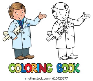 Engineer coloring book. Profession ABC series