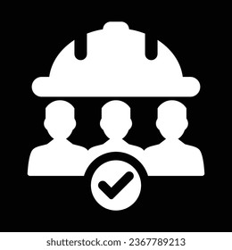 Logo de la compañía de ingenieros, símbolo creativo, símbolo de marca verificado, símbolo de casco, icono