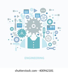 
Engineer concept design on clean background,vector