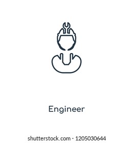 Engineer concept line icon. Linear Engineer concept outline symbol design. This simple element illustration can be used for web and mobile UI/UX.