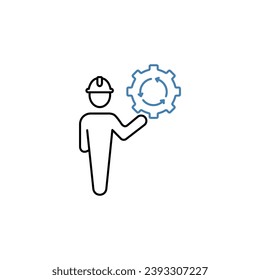 Engineer concept line icon. Simple element illustration. Engineer concept outline symbol design.