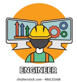 Engineer construction manufacturing worker vector.