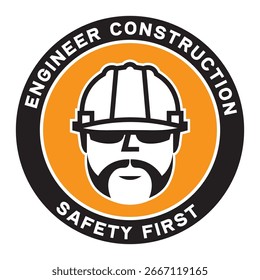 Engineer Construction safety helmet badge design 