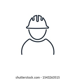 Engineer. Construction. Vector linear icon on a white background.