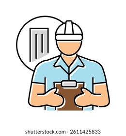engineer construction worker color icon vector. engineer construction worker sign. isolated symbol illustration