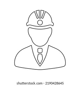 Engineer, contractor, architect, builder icon. Outline vector design.