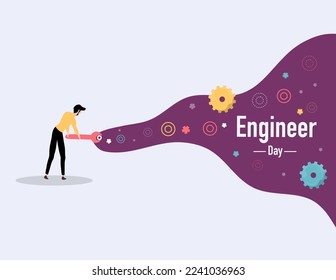 Ingenieur-Tag-Illustration, Vektordesign für den Tag des Ingenieurereignisses, Vektorgrafik