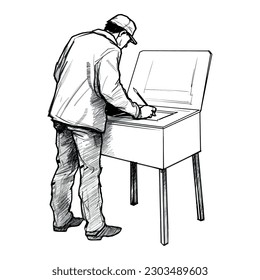 engineer design illustration over white