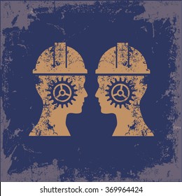 Engineer design on old background,grunge vector